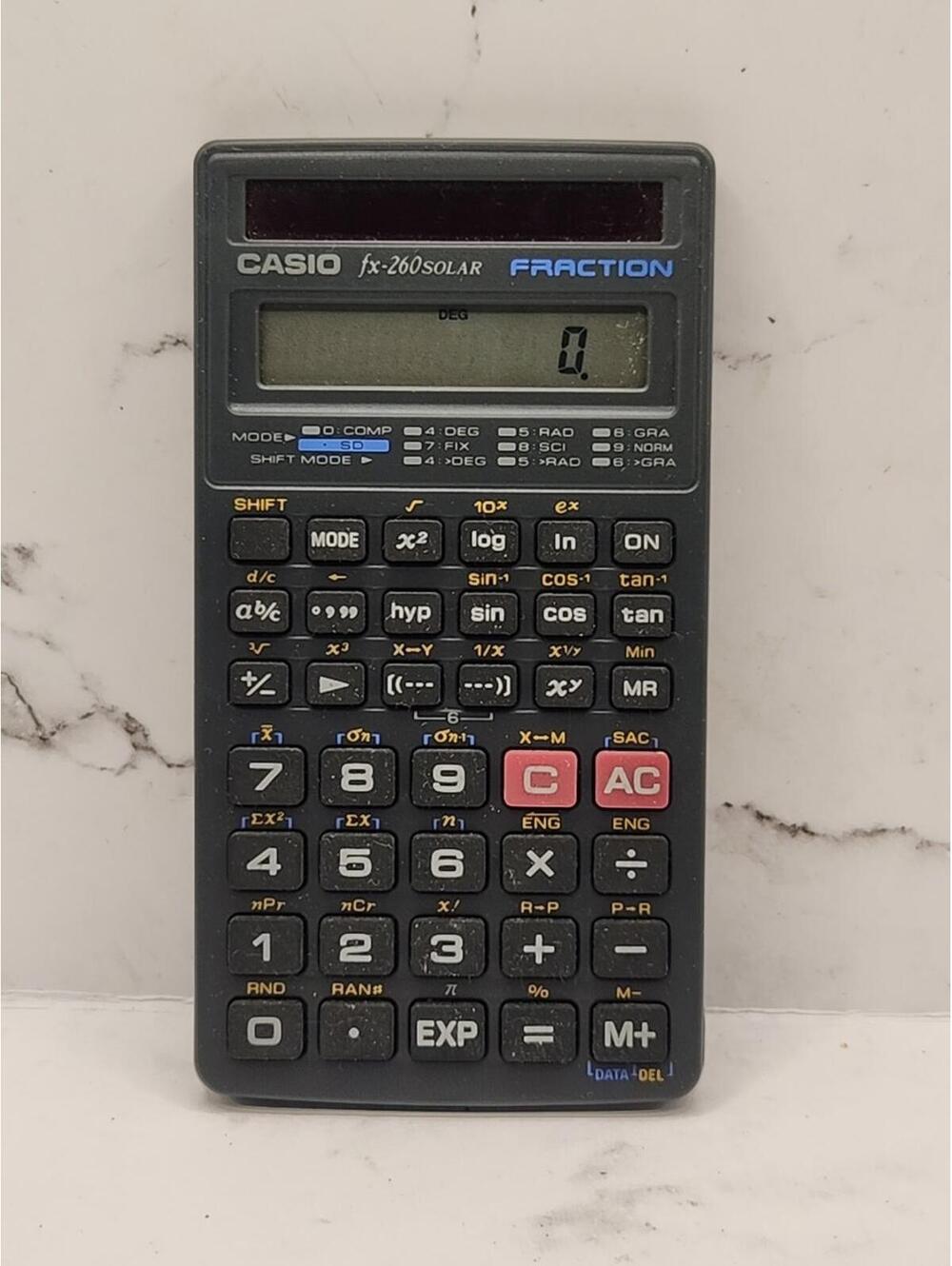 Casio FX-260 Solar Scientific Fraction Calculator  Tested Works